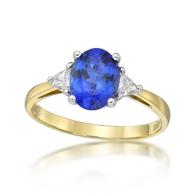 925 Sterling Silver Grosir Tanzanite Cincin Oval Cut Batu Biru Tanzanite Pernikahan Cincin Pertunangan