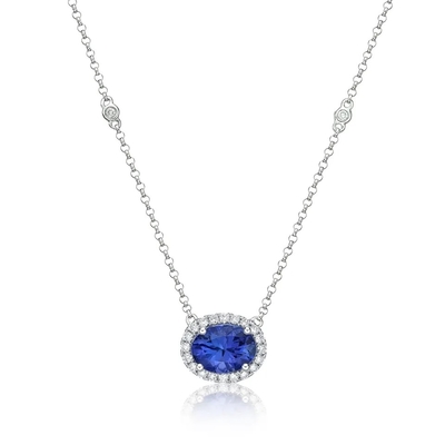 925 Sterling Silver Kuning Emas Disepuh Oval Cut Tanzanite Gelang