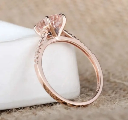 Desain Baru Rose Gold Plated Morganite Stones Women Gift Wedding Pendant Kalung