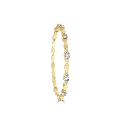 925 Sterling Silver Diamond Pear Sapphire Gelang Klasik Untuk Gadis Wanita