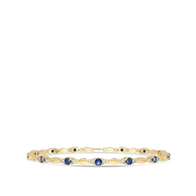 925 Sterling Silver Diamond Pear Sapphire Gelang Klasik Untuk Gadis Wanita
