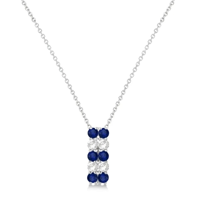 S925 Sterling Silver Elegan Sapphire CZ Perhiasan Wanita Kristal Rantai Kalung Fashion