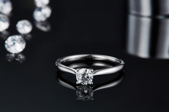 925 Sterling Silver Perhiasan Berlian Moissanite Cincin Pertunangan Janji Cincin untuk Wanita