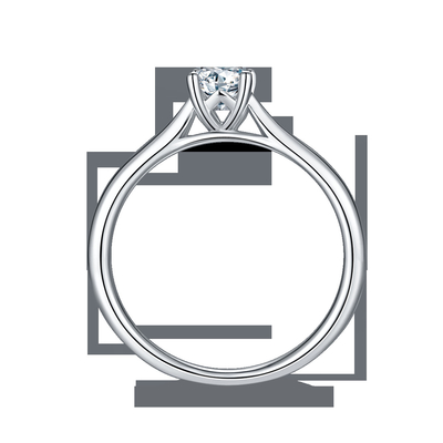 925 Sterling Silver Perhiasan Berlian Moissanite Cincin Pertunangan Janji Cincin untuk Wanita