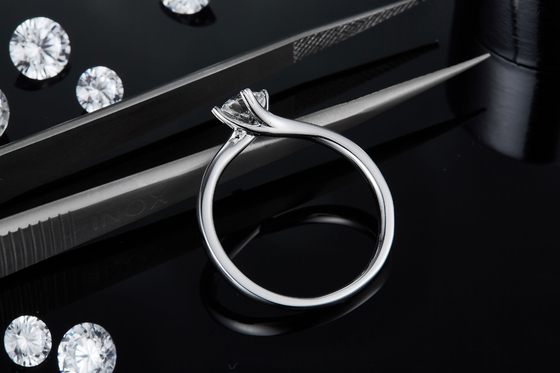 Perhiasan Emas 9K Desain Minimalis Cincin Perak Moissanite 925