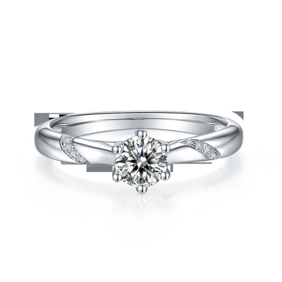 Grosir Moissanite Jewelry 925 Sterling Silver Custom Moissanite Ring Engagement