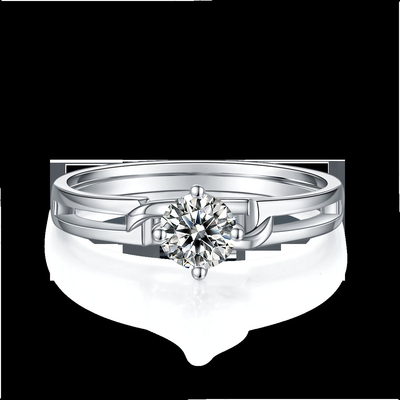 White Square Moissanite Dan Sapphire Platineve Berlian Perhiasan Wanita Cincin Dengan Silver1.94CTW