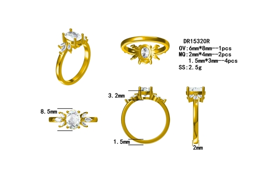 925 Sterling Silver Baku Alami Batu Batu Bulan Perhiasan Batu Permata Pernikahan Cincin Pertunangan