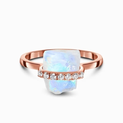925 Sterling Silver Baku Alami Batu Batu Bulan Perhiasan Batu Permata Pernikahan Cincin Pertunangan