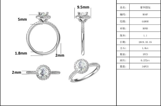 925 Sterling Silver Jewelry Moissanite Engagement Rings Putaran Berbentuk Mungil Band Cincin