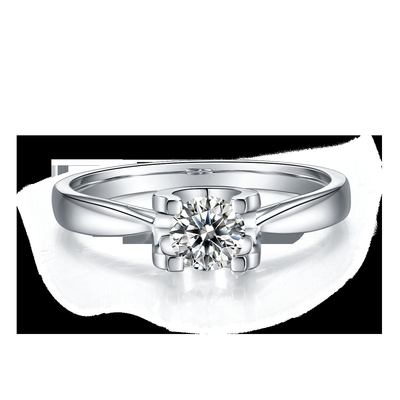 Persegi Putih Moissanite 9K Cincin Perak CZ Minimalis Perhiasan Pernikahan