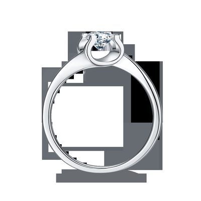 RD 4MM Trapesium Putih Moissanite 9K Cincin Perak CZ Minimalis Perhiasan Pernikahan