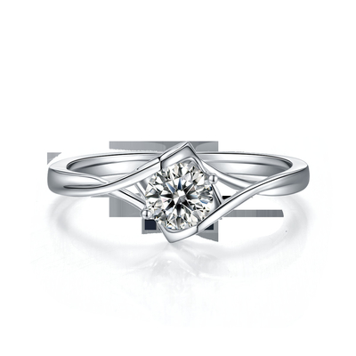 Wanita 3 Karat Alami Moissanite Cincin Batu Permata Pernikahan Janji Pertunangan
