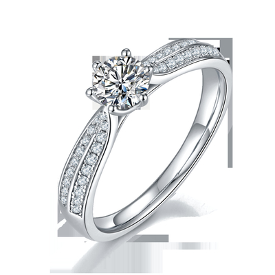 Desain Minimalis Perhiasan Emas 9K, Set Cincin Perak Moissanite 925
