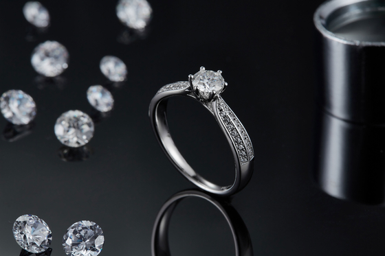 Desain Minimalis Perhiasan Emas 9K, Set Cincin Perak Moissanite 925
