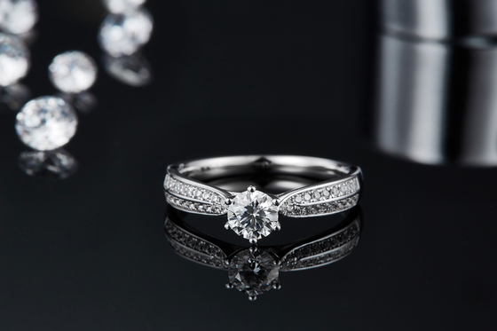 Desain Minimalis Perhiasan Emas 9K, Set Cincin Perak Moissanite 925