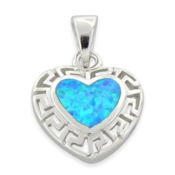 925 Dengan Sterling Silver Opal Pola Yunani Lab Drop Pendant Fine Jewelry Online Untuk Wanita