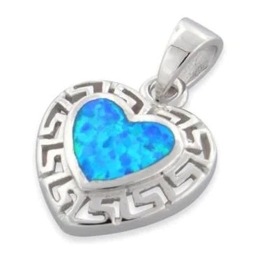 925 Dengan Sterling Silver Opal Pola Yunani Lab Drop Pendant Fine Jewelry Online Untuk Wanita