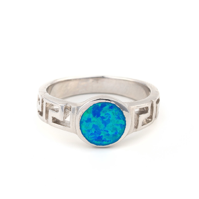 Perhiasan Opal Yunani Antik Alami Dengan Cincin Pertunangan Perak Sterling 925