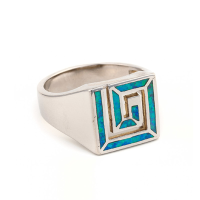 Perhiasan Opal Yunani Antik Alami Dengan Cincin Pertunangan Perak Sterling 925