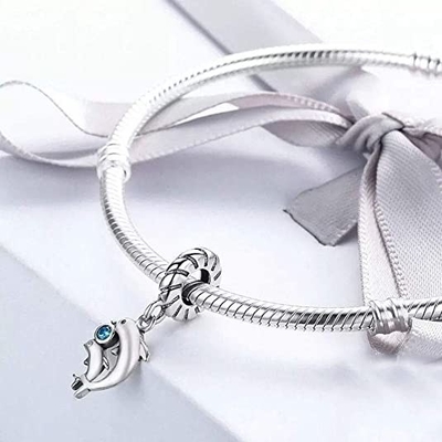 Nautical Fishing Ocean Sea Whale Charm Bead Untuk Wanita Untuk Remaja Teroksidasi. 925 Sterling Silver Cocok Eropa Gelang