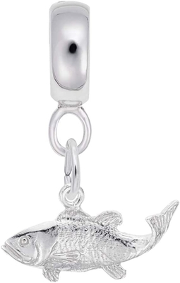925 Sterling Silver Pesona Ikan Menjuntai Manik-manik untuk Gelang &amp; Kalung