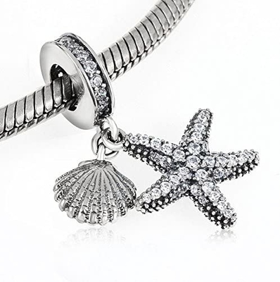 925 Sterling Silver Pesona Ikan Menjuntai Manik-manik untuk Gelang &amp; Kalung