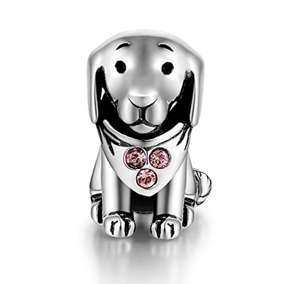 1.5-2.5mm SBI Perhiasan Anjing Berbaring Perak Mantra Manik Untuk Kalung Gelang Liontin
