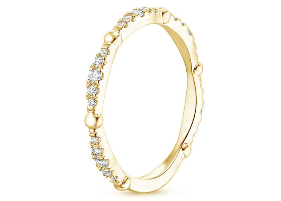 Pave Full Diamond 14K Yellow Gold Jewelry 0.67ct GH VS1 Kejelasan