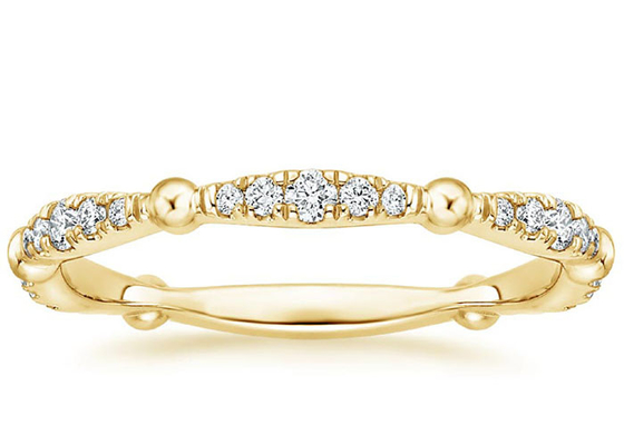 Pave Full Diamond 14K Yellow Gold Jewelry 0.67ct GH VS1 Kejelasan