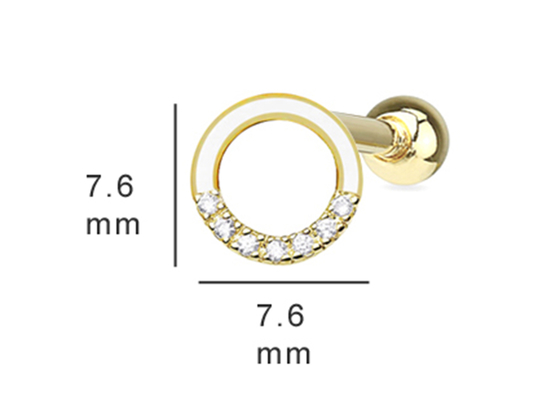 0.126ct 14k Gold Diamond Cartilage Earrings, 14pcs Piercing helix anting OEM