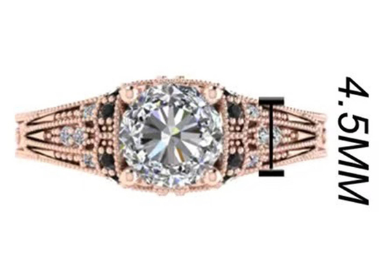 Round Brilliant Cut 18K Rose Gold Ring Illusion Setting Jenis Sertifikat GIA ODM