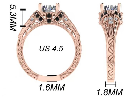 Round Brilliant Cut 18K Rose Gold Ring Illusion Setting Jenis Sertifikat GIA ODM