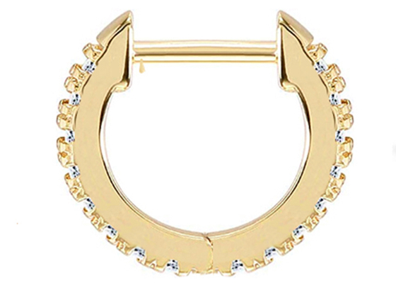 14k 0.2ct Gold Body Piercing Jewelry Earrings Hoop Shape 8mm ODM Untuk Wanita Wanita