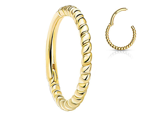 Twisted Rope 14k Gold Nose Ring 18G, Clicker Tindik Hidung untuk Hadiah