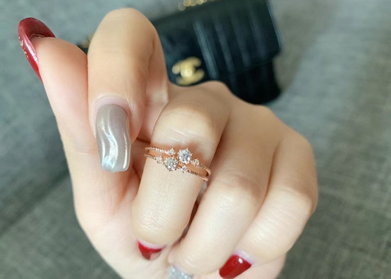 Pengaturan Cakar Cincin Berlian Emas 14k, Cincin Berlian 0,1 Ct Untuk Hadiah