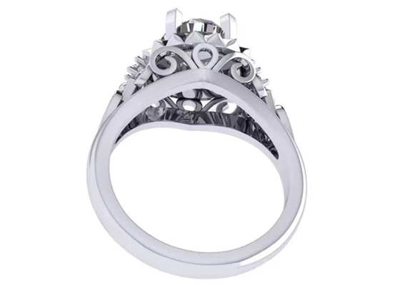 White Gold Lab Made Diamond Engagement Rings Brilliant Cut 1ct RD6.5MM size