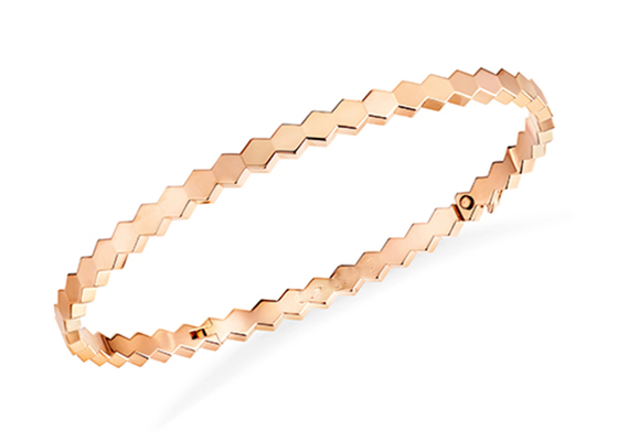 Hexagon 18k Solid Gold Bangle Bracelet Lebar 4mm untuk Engagement OEM