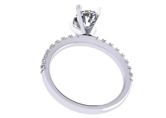 Round Cut 1.5 Carat Oval Diamond Ring 2.45g Berat OV8 × 6MM Ukuran Untuk Pertunangan