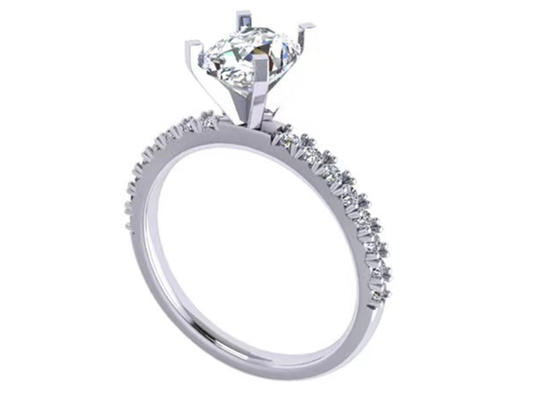 Round Cut 1.5 Carat Oval Diamond Ring 2.45g Berat OV8 × 6MM Ukuran Untuk Pertunangan