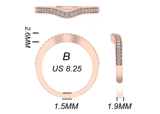 0.8ct 14K Solid Gold Jewellery, set cincin pertunangan emas mawar RA5.6×4.5MM