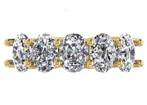 Oval Diamond 18K Rose Gold Ring 6.43x 4.7x 3.03mm Ukuran untuk Ulang Tahun