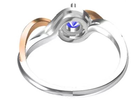 Perhiasan Tanzanite 14K Solid Gold Jewellery Crossover Band RD6.4MM Batu Utama