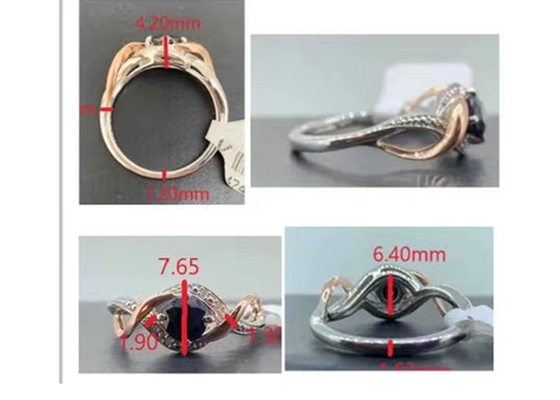 Perhiasan Tanzanite 14K Solid Gold Jewellery Crossover Band RD6.4MM Batu Utama