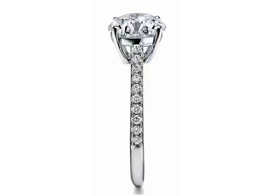 38pcs Pengaturan Cincin Pertunangan Berlian Alami Potongan Bulat 1.2ct RD7MM