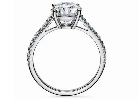 38pcs Pengaturan Cincin Pertunangan Berlian Alami Potongan Bulat 1.2ct RD7MM
