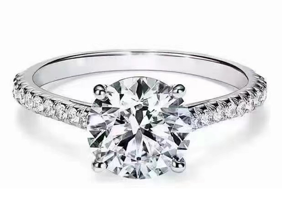 38pcs Pengaturan Cincin Pertunangan Berlian Alami Potongan Bulat 1.2ct RD7MM