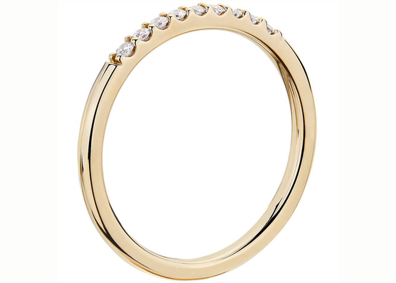 Cincin Berlian Stackable 0.44ct Yellow Gold 1.8mm Fishtail Setting Type
