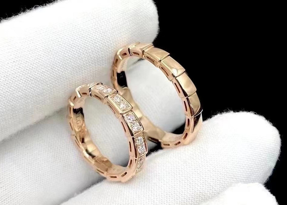 0.41ct Serpenti Viper Ring, 18K Natural Diamond Ring Lebar 4mm