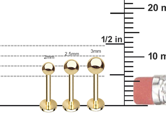 OEM 14k Gold Cartilage Earrings, Body Piercing Earring 5mm 8mm 10mm Panjang